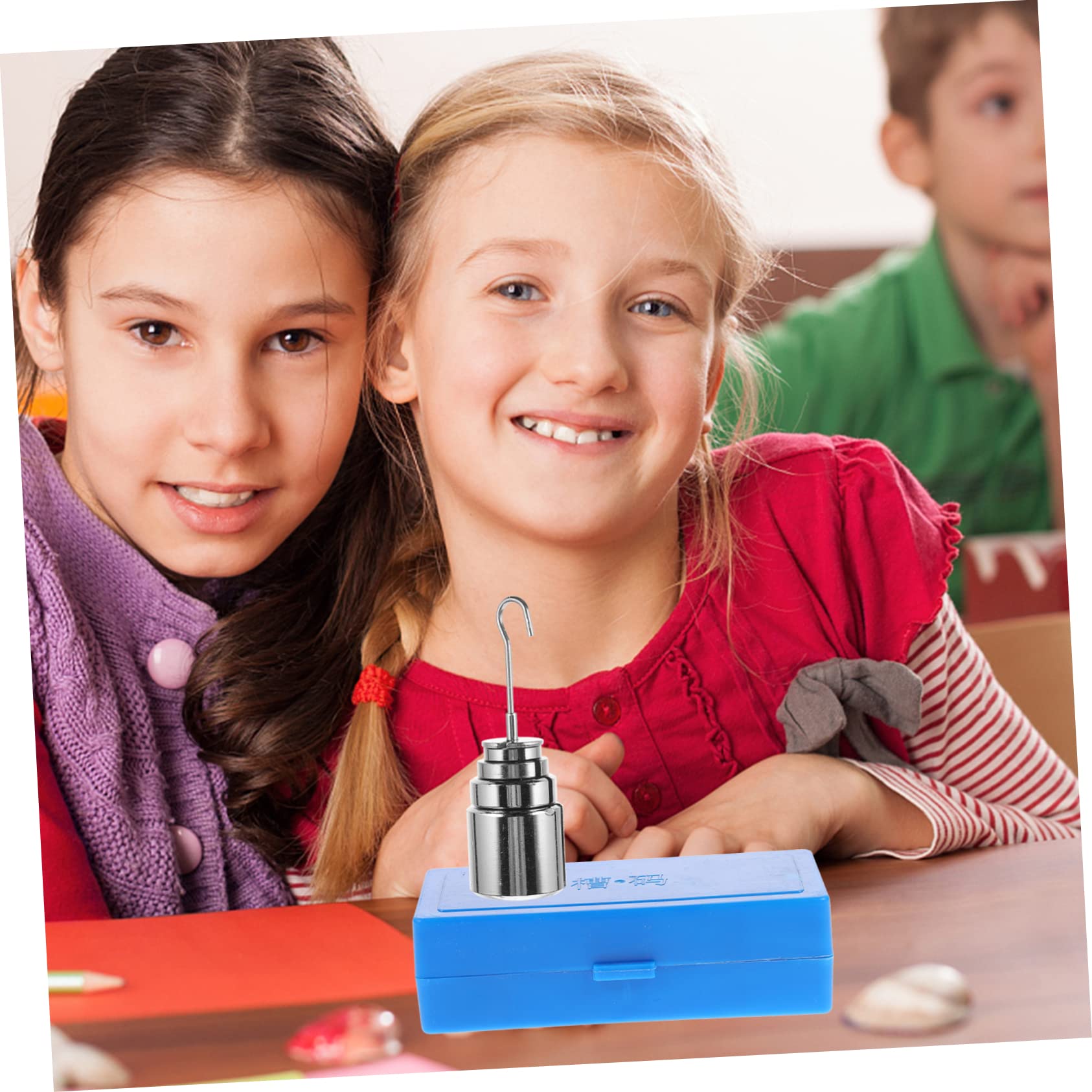 Alipis 4 Sätze Metall-Slot-Code lehren Schlitzmasse mit Aufhänger Kalibriergewichte Kalibrierung schulsachen schulzeug Schlitzgewichte aus Metall Labs-Schlitzgewichte mit Aufhänger Stahl