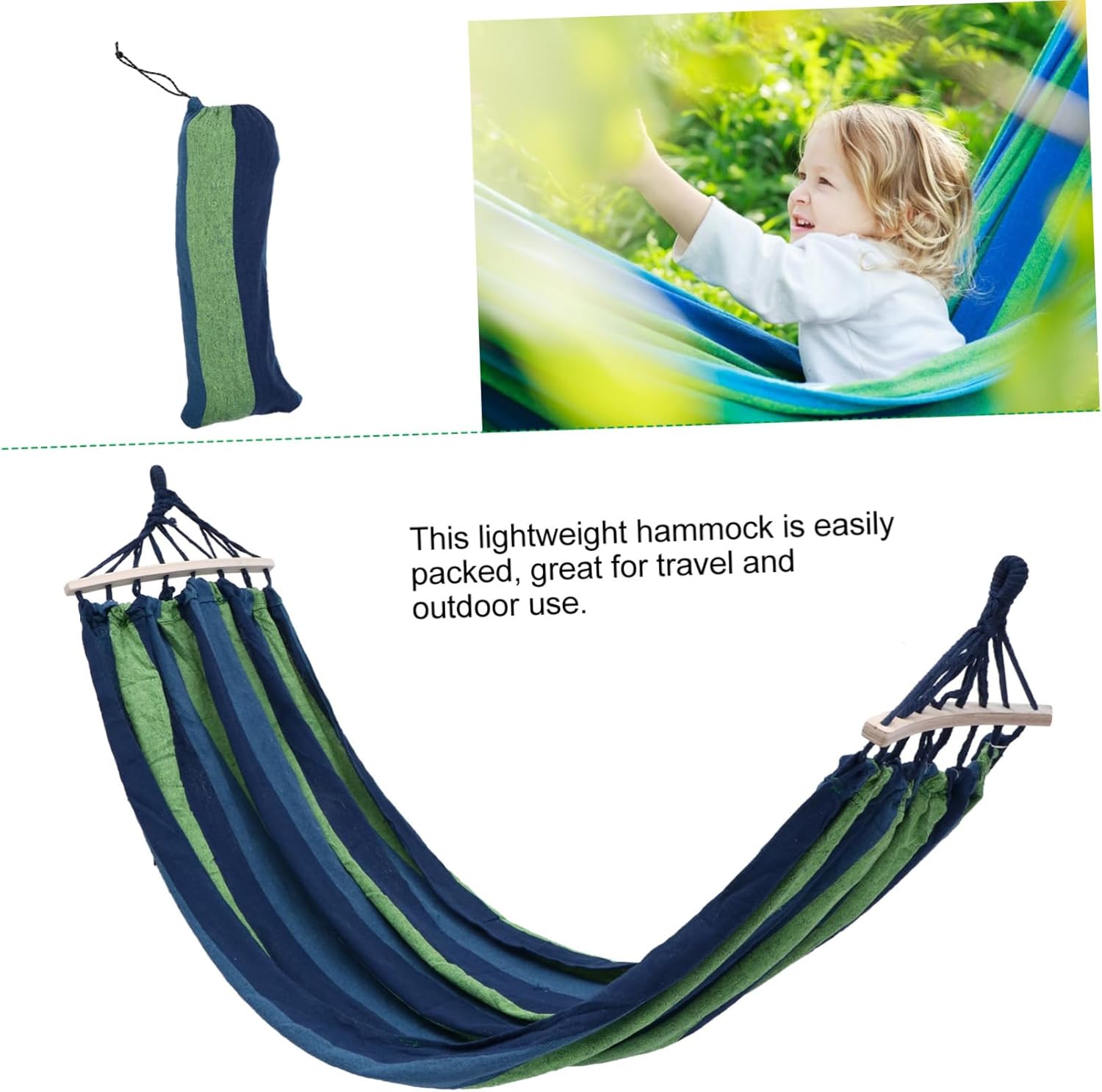 Garden Widened Canvas Hammock Portable Swing for Outdoor Travel Camping and Hiking Thickened Design Easy Setup and Comfortable Use