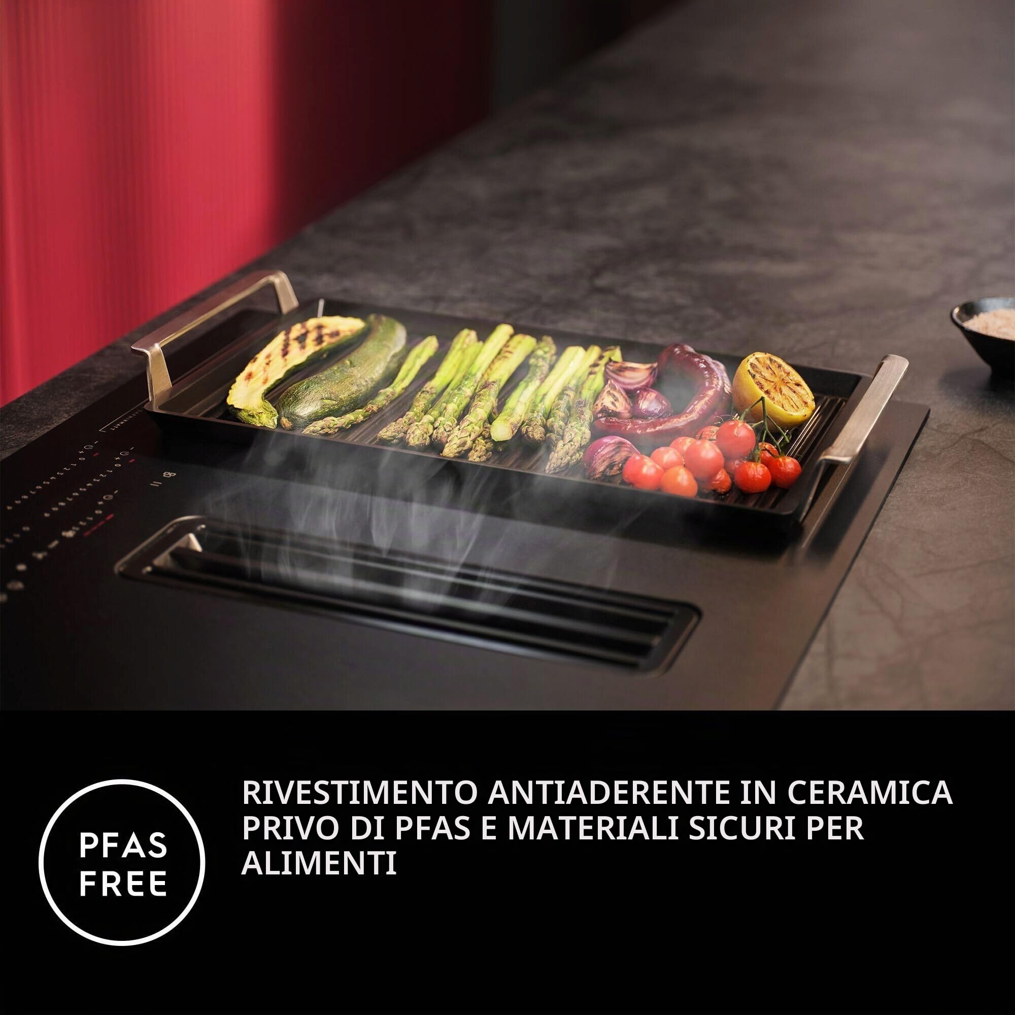 AEG A9HHPG11 Plancha Grill 2.0, rivestimento antiaderente in ceramica Easy2Clean, distribuzione ottimale del calore, per forno e piano cottura