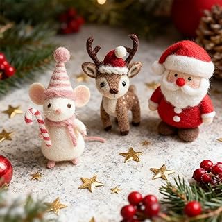Christmas Felt Mouse Ornaments, Needle Felting Christmas Santa Claus and...