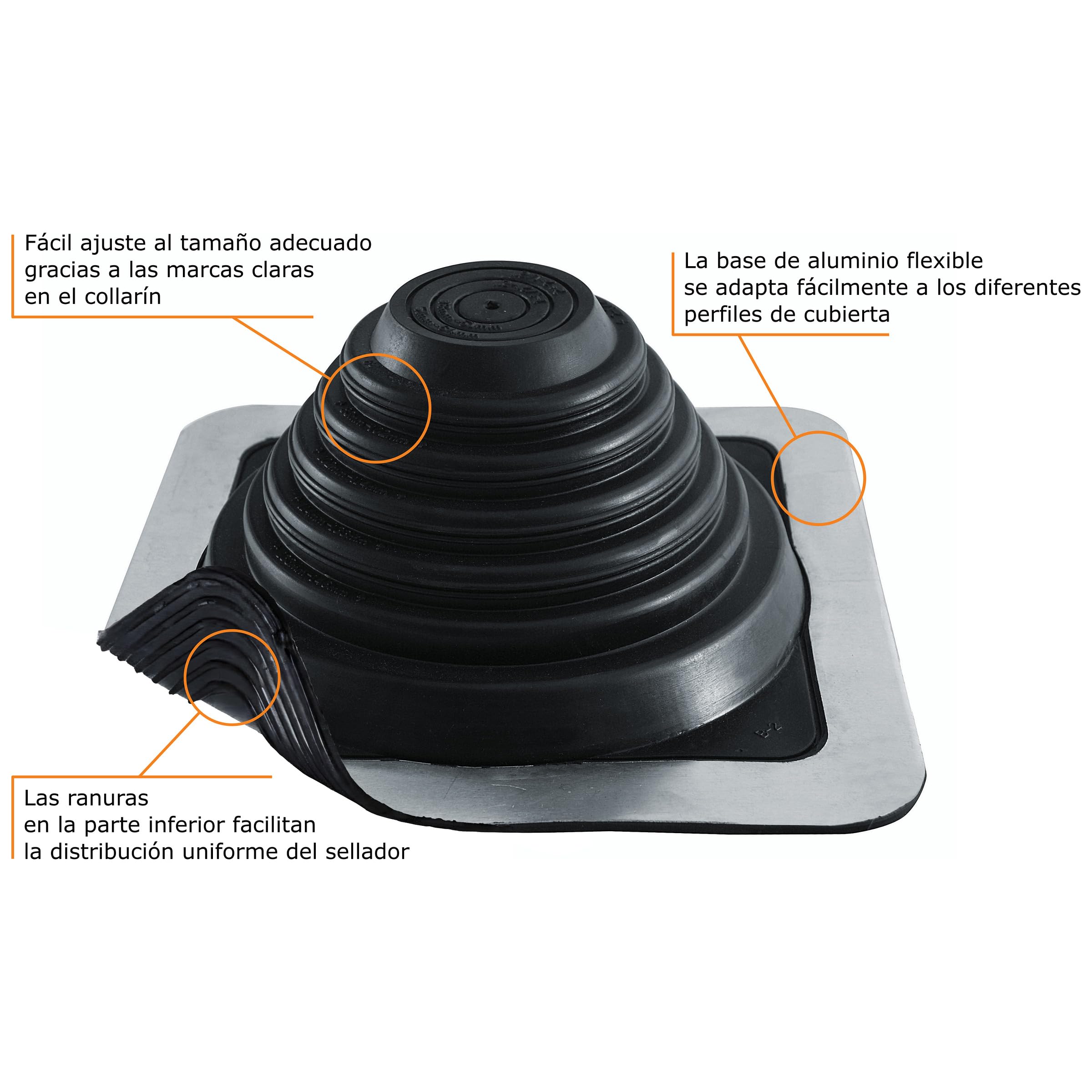 FOLNET Brida de sellado de manga de tubería de silicona resistente a altas temperaturas para láminas de metal 6 a 521 mm (140 mm - 292 mm)