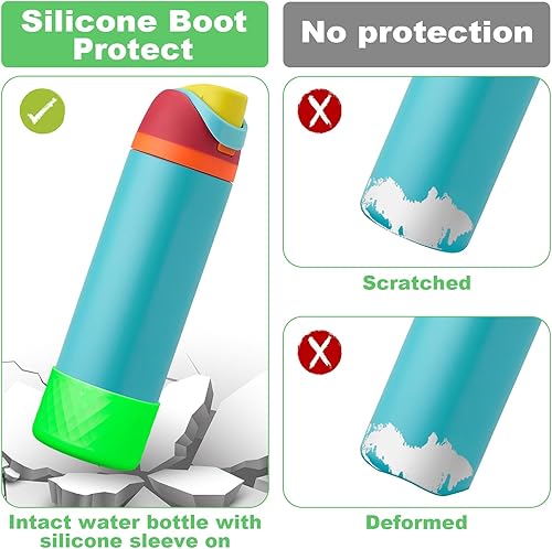 Vista 235 de 2PCS Silicone Water Bottle Boot for Owala 24oz 32oz 40oz, Anti-Slip Protective Sleeve Bottom Bumper Protector for FreeSip, Twist, and Flip Stainless