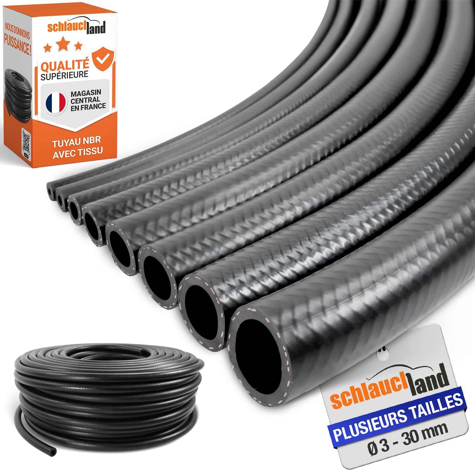 3m TUYAU ESSENCE DIESEL CARBURANT NBR Ø 22x30mm DURITE renfort intérieur
