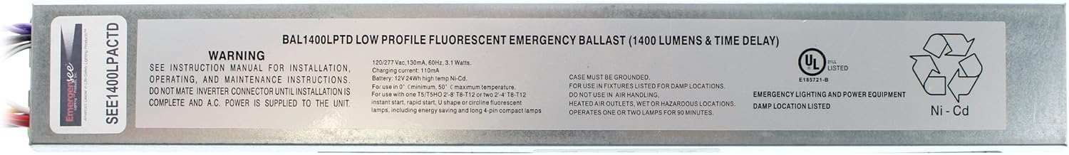 Best Lighting BAL1400LPTD Fluorescent Emergency Ballast, 120/277V, 3.1W