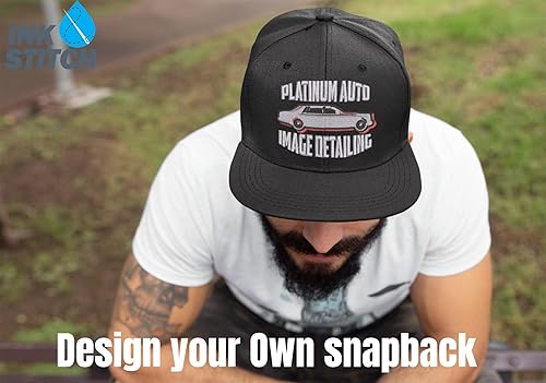 Vista 6 de INK STITCH Stc19 Diseña Tu Propio Logo Textos Bordado Snapback Caps - Multicolores