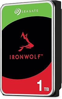 Seagate IronWolf, 1TB, Internal Hard Drive, NAS, 3.5", SATA 6GB/s, 5900RPM, 64MB Cache, for NAS RAID, 3Y Rescue Services (ST1000VN002)