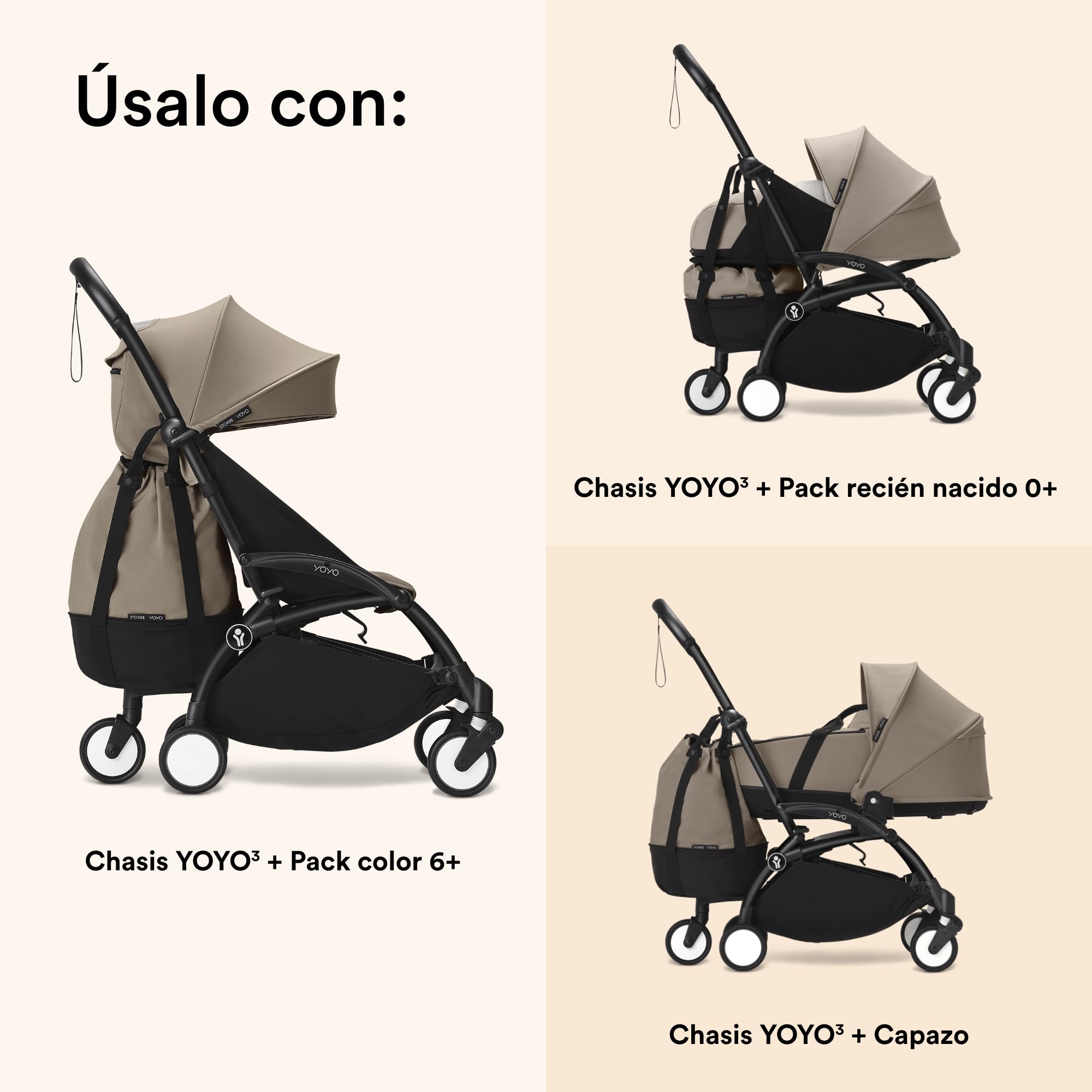 Stokke Bolsa YOYO, Topo - Proporciona Almacenamiento Adicional para el Cochecito YOYO - Fácil de Colocar - No afecta la maniobrabilidad - Lavable a 30°C