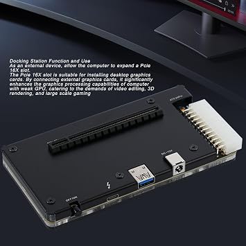 eGPU Dock for GOWENIC Thunderbolt 3 4, External GPU Dock Station with SFX Bracket, USB 4.0 ATX 24 Pin Connector, PCIE 16X Slot, Graphic Card Dock for Video Editing, 3D Rendering and Large-Scale Gaming