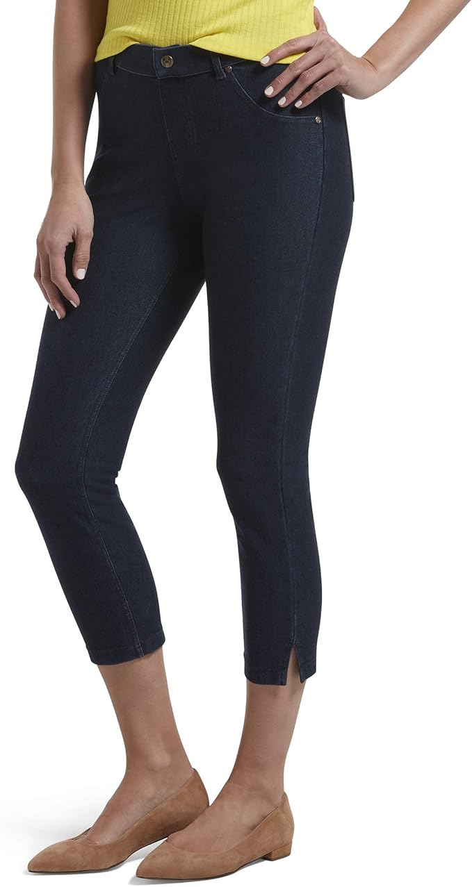 Hue womens Ankle Slit Essential Denim Capri Leggings Pants, Deep Indigo  Wash, X-Small US : Amazon.ca: Clothing, Shoes \u0026 Accessories