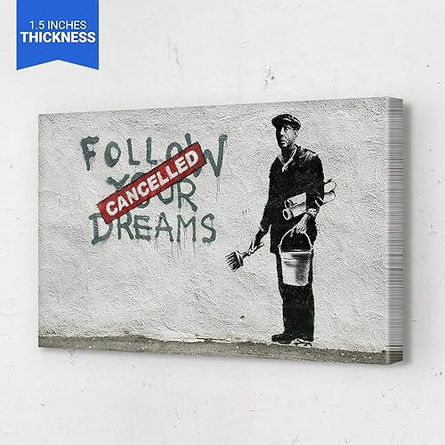 Miniatura 45 de Banksy Graffiti Street Art Colecciones de lienzos de arte callejero. Listo para colgar. Fabricado en Estados Unidos #4#5