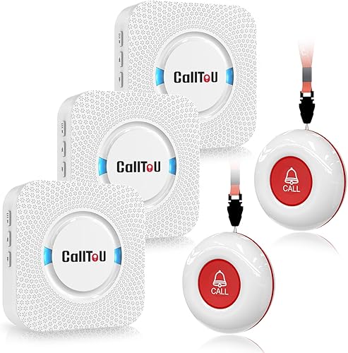 Miniatura 10 de CallToU Buscapersonas para cuidadores Botón de alerta inalámbrico Sistema de intercomunicación para el hogar Radio de 2 vías de largo alcance