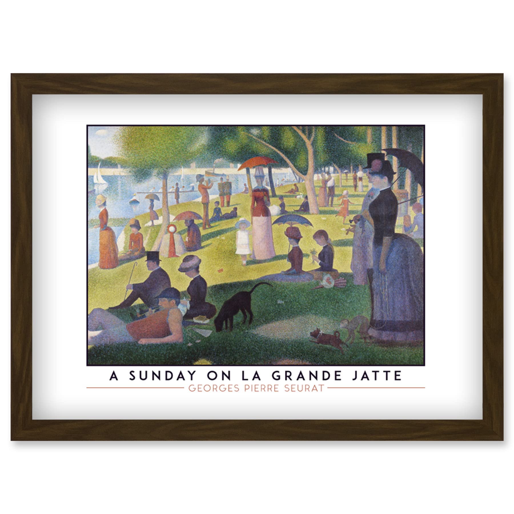 Wee Blue Coo Georges Pierre Seurat A Sunday On La Grande Jatte Painting Artwork Framed Wall Art Print A4