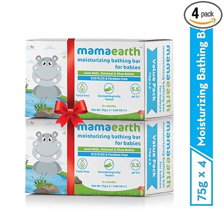 Mamaearth Moisturizing Bathing Soap Bar for Babies - Pack of 4