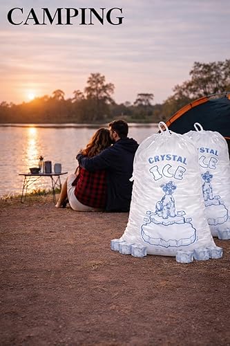 Miniatura 2 de Infinite Pack Bolsas de hielo de 8 libras con cordón, 100 bolsas de hielo para máquina de hielo, bolsas de cubitos de hielo reutilizables de alta