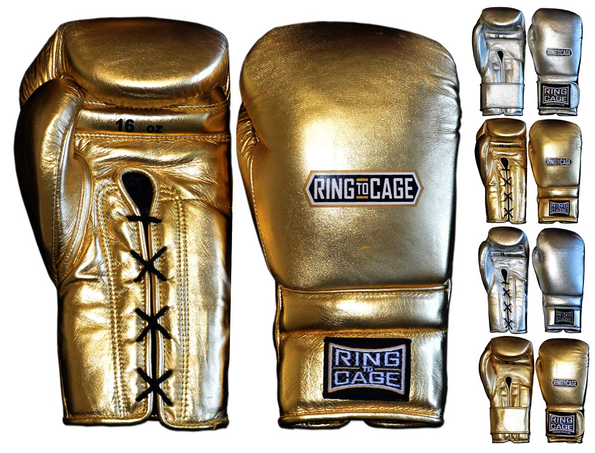 Ring to Cage Metallic Gold, Silver Japanese Style Training Gloves