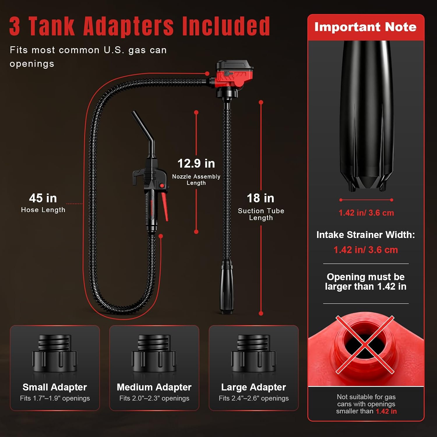 Fuel Transfer Pump for Milwaukee M18 Battery, 3.7 GPM Cordless Gas Can Pump