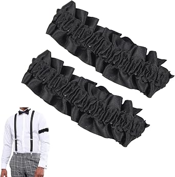 Degpum Roaring 20s Armband Garter, 2 Pack Arm Garters & Sleeves Holders for Mens 1920s Party - Anti-Slip Black