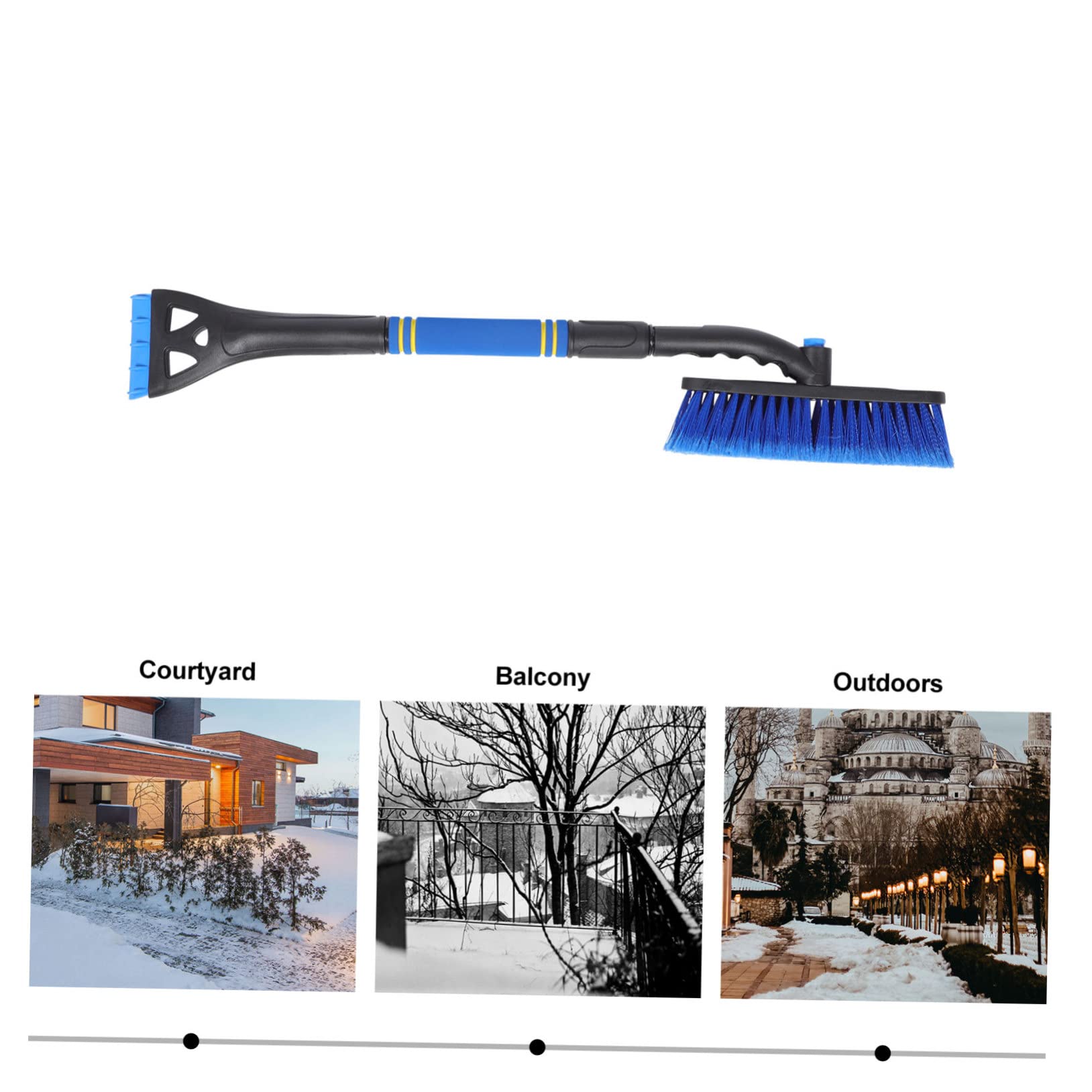UPKOCH 1pc Three in One Retractable Ice Scraper and Snow Remover Tool Ergonomic Design for Efficient Ice and Snow Clearing for All Seasons and Outdoor Activities