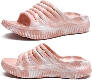 KuaiLu Recovery Sandals Women With Comfortable Arch Support Sport Slides | Ladies Orthotic Thick Cushion Open Toe Slippers Relief Plantar Fasciitis Reduces Stress on Feet,Joints & Back Post-Exercise