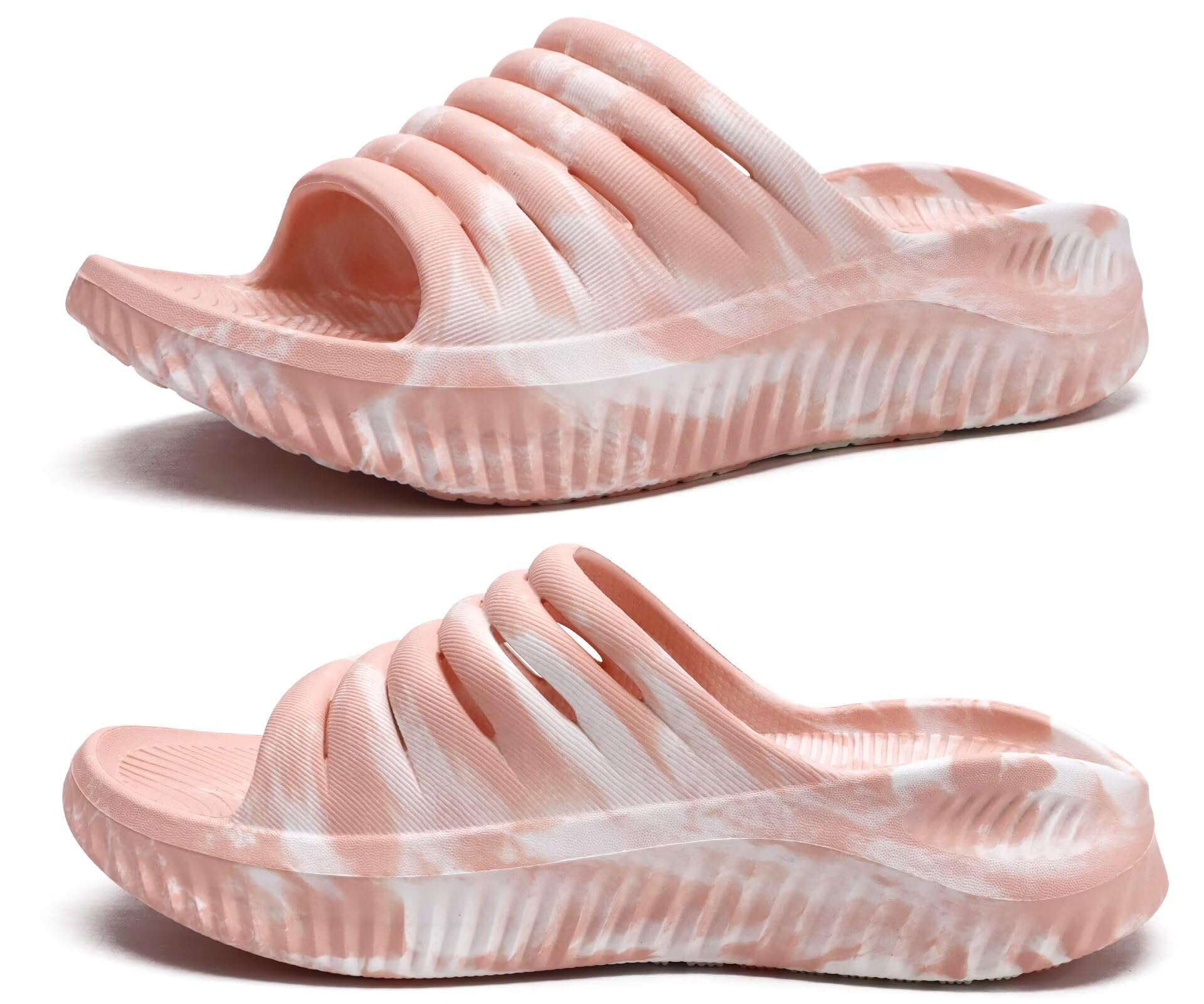 KuaiLu Womens Recovery Sandals With Comfortable Plantar Fasciitis Support,Ladies Orthotic Open Toe Sport Slides Thick Cushion Reduces Stress on Feet,Joints & Back Post-Exercise