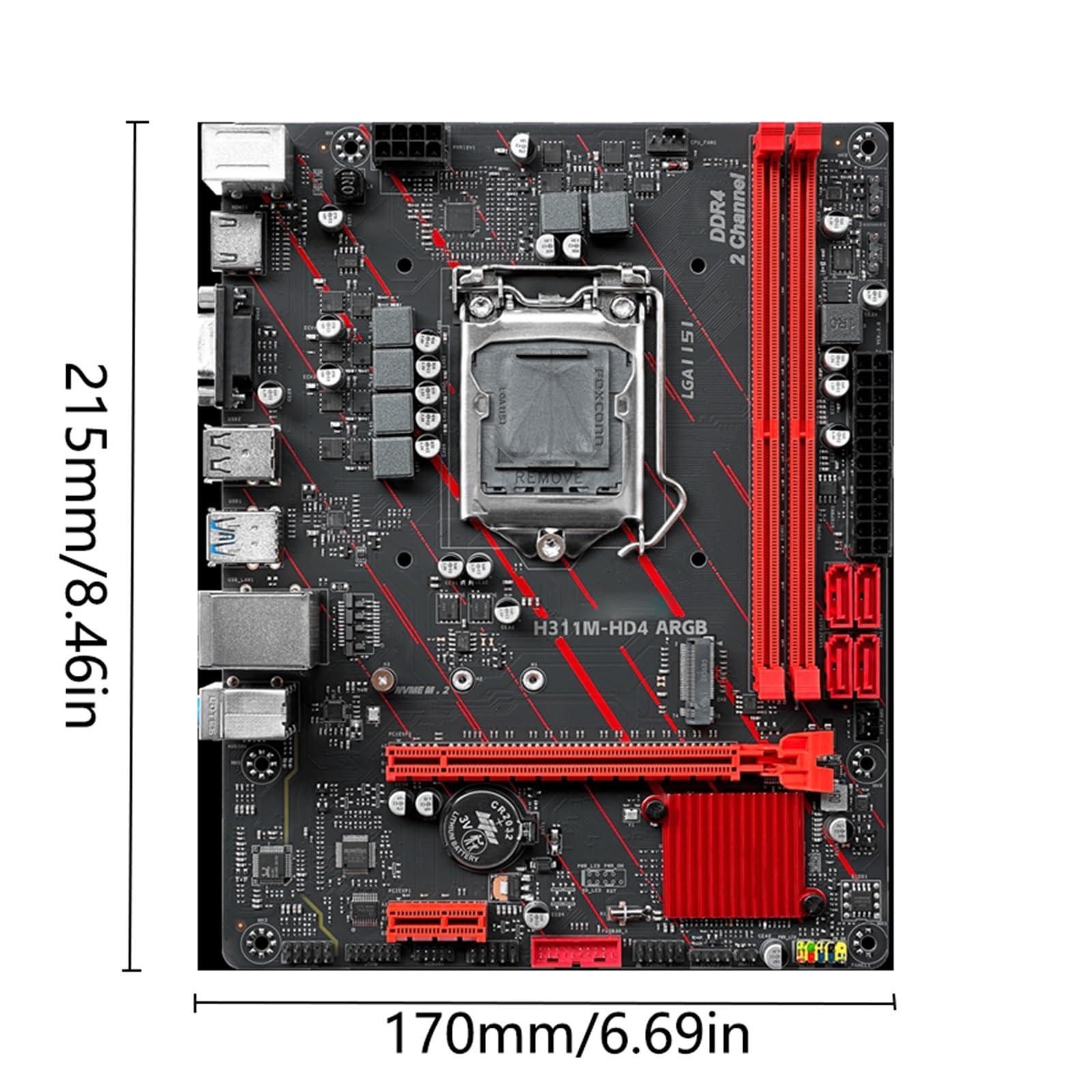 componenti pc Scheda madre Fit For JGINYUE H311M-HD 8th Xeon E-2124G 8GB 2666MHz CL19 kit Con iGPU DDR4 ARGB versione base TDP71W 4C4T L3cache 8MB
