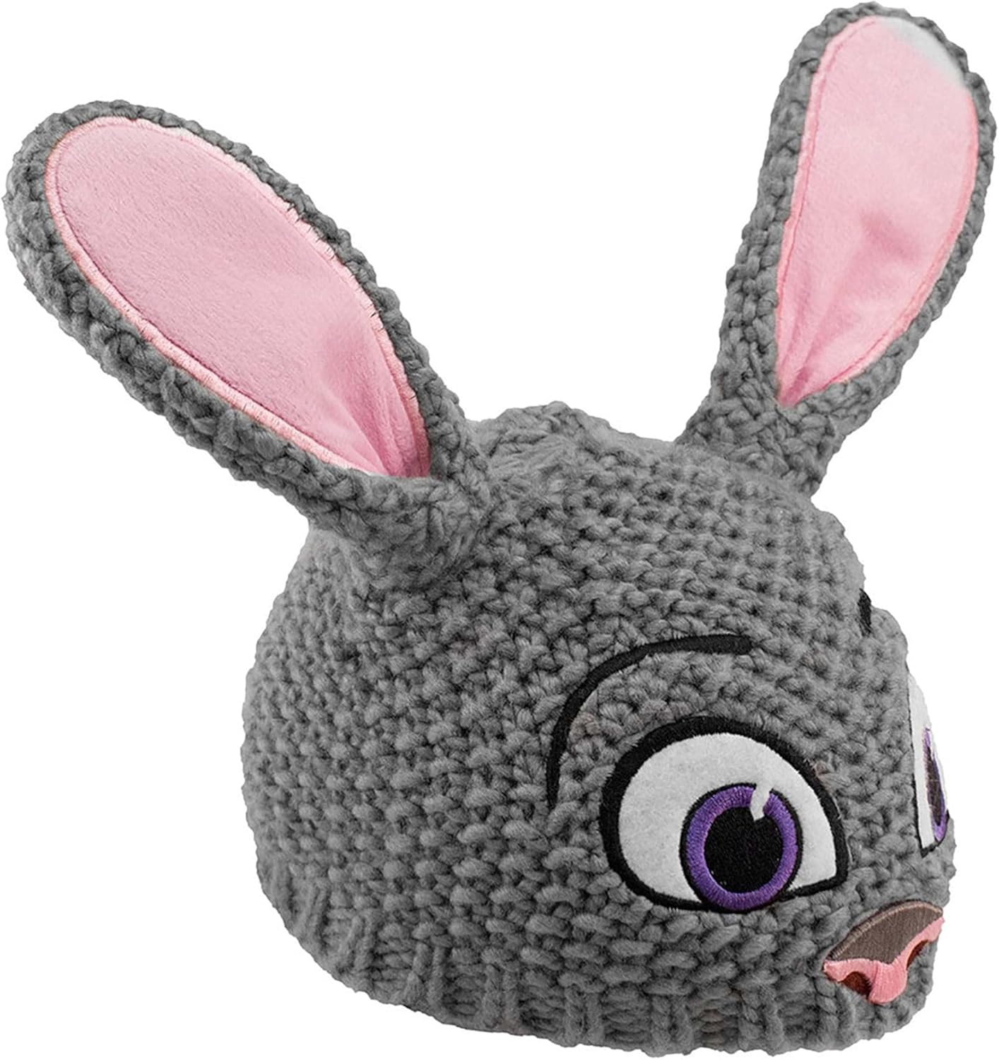 elope Disney Zootopia Judy Hopps Knit Beanie - Playful Bunny Ears, Embroidered Details - Perfect for Cosplay or Winter Fun Gray