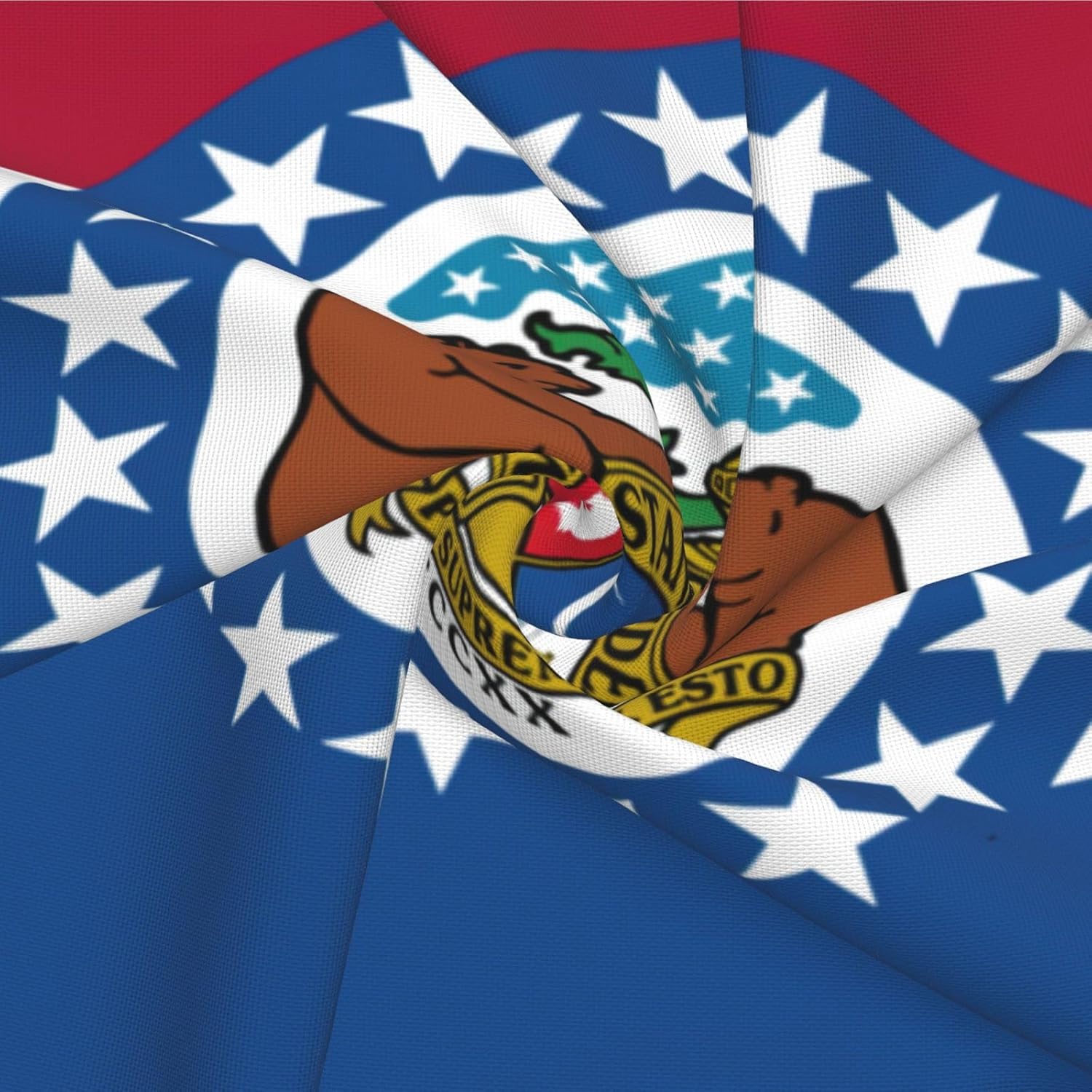 Missouri State Flag Imitation Linen Pillowcase -2 Sets, Fashionable Home Decoration, Used for Sofas, Gardens, beds