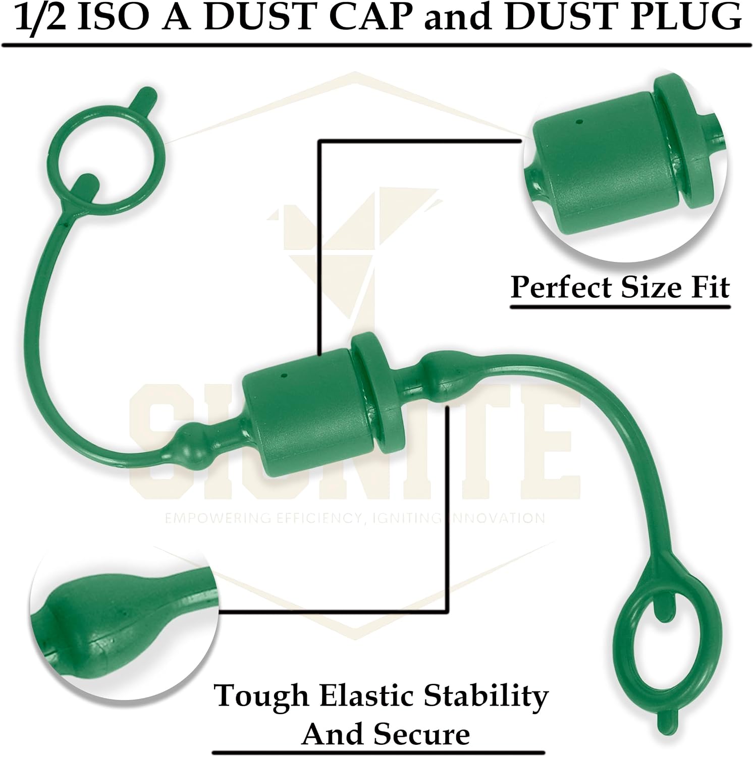 Signite 10 Set,1/2 Tractor Hydraulic Coupler ISO A Dust Cap & Plug Set