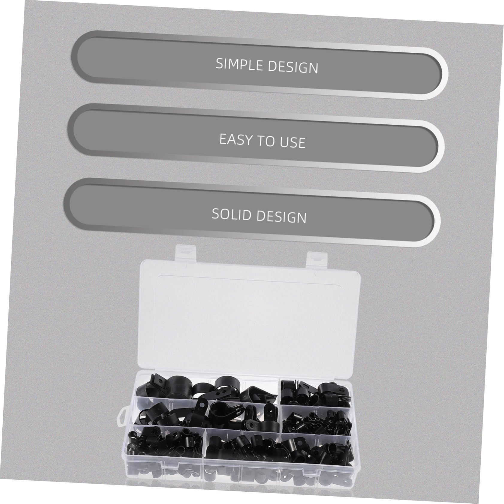 Kabelkanäle. Kabelclips vom Typ R aus Nylon, Kabel-Organizer-Set for Kabelmanagement und ordentliche Kabel