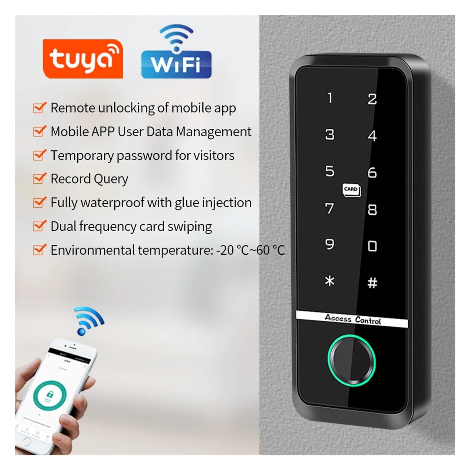 Cerradura de puerta inteligente con control acceso por huella dactilar, seguridad for el hogar, abridor electrónico, teclado biométrico, Ajuste estándar europeo