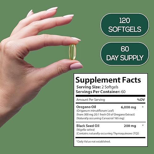 Miniatura 6 de Aceite de orégano con suplemento de aceite de semilla negra para apoyo inmunológico y digestivo, aceite de semilla negra, suplemento de aceite de