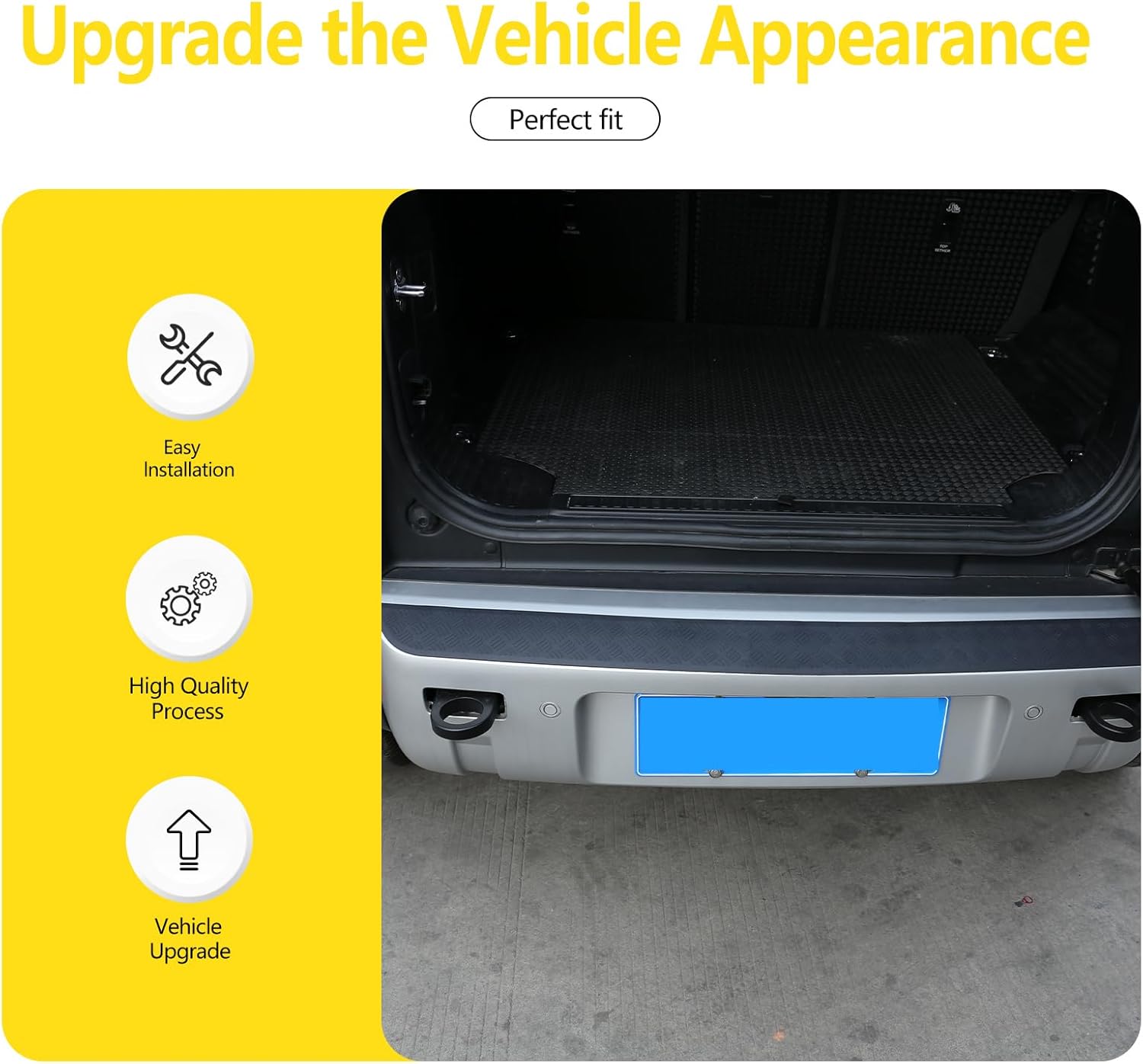 Car Rear Bumper Guard Trim Defender Exterior Kit Automotive Exterior Trim Bumper Guards Compatible with LR Defender 90 110 2020-2024 Models ABS Black, Rigid Material