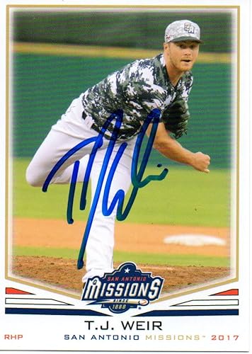 T.J. Weir 2017 San Antonio Missions Signed Card