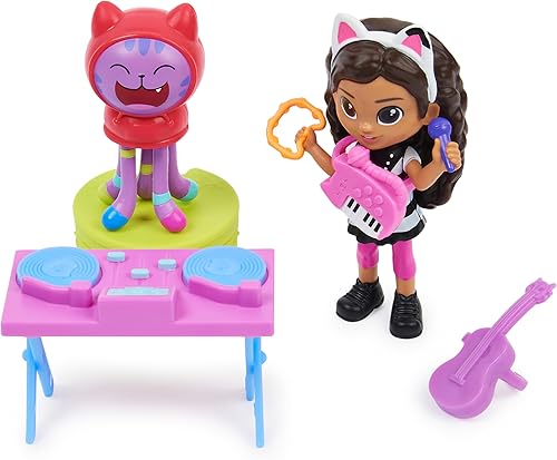 Miniatura 4 de Gabby's Dollhouse, Kitty, juego de karaoke con 2 figuras de juguete, 2 accesorios, entrega y muebles de pieza, juguetes para niños a partir de 3 años