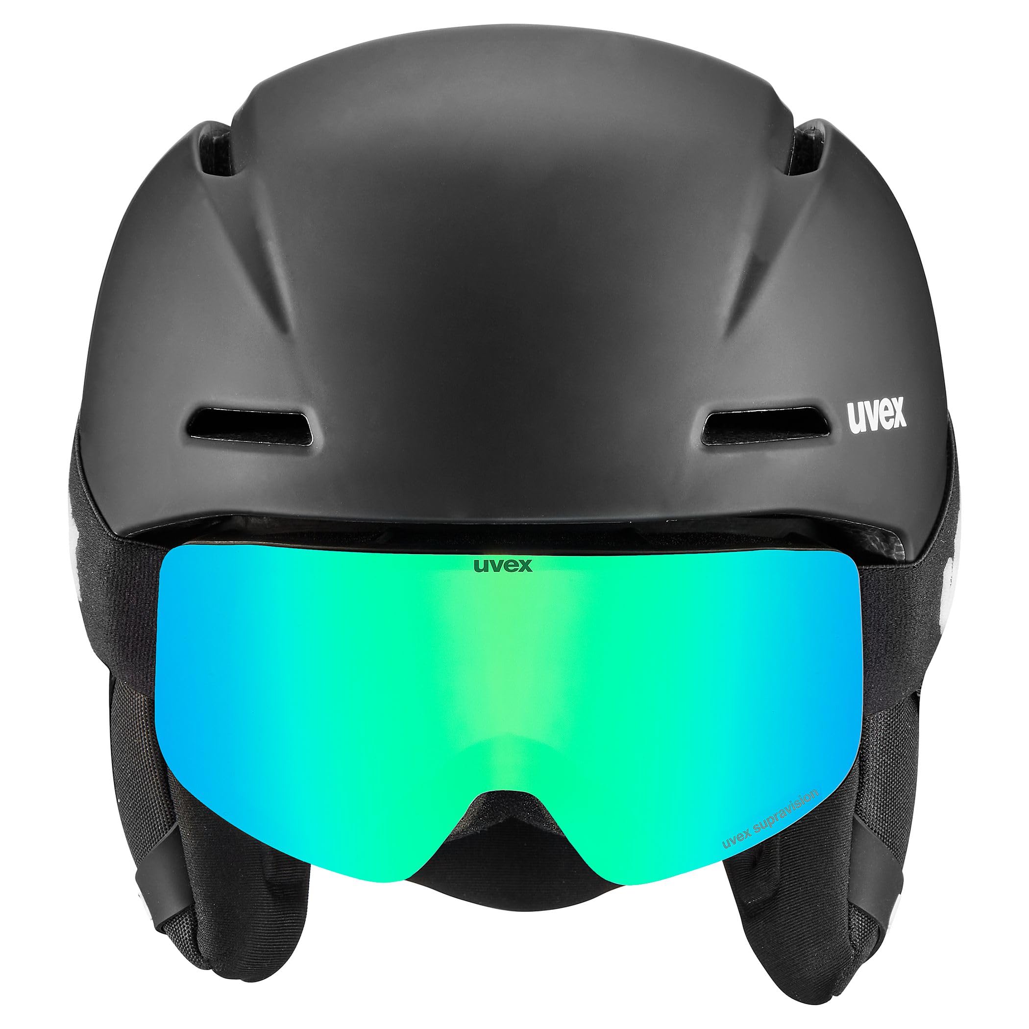 uvex viti set, casco e maschera da sci Unisex bambino, black matt, 51-55 cm