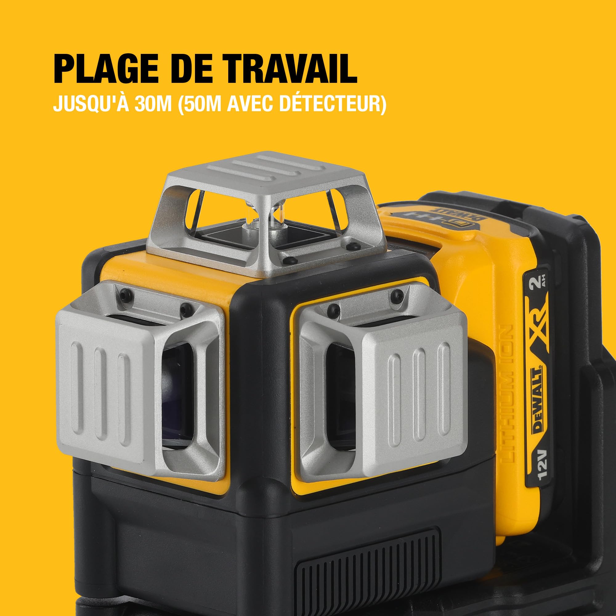 DEWALT - Laser en croix vert XR 12V 3x360°, avec 1x batterie 2Ah, DCE089D1G-QW