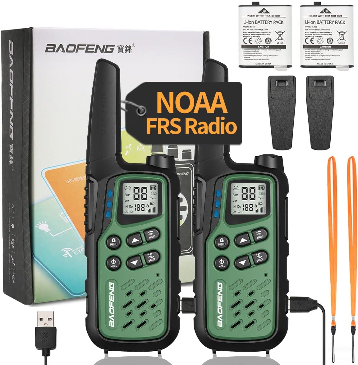 Baofeng Walkie Talkies with 22 FRS Channels, Long Range