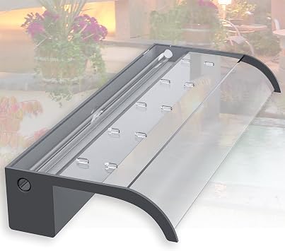 Pond Waterfall Blades Set, 60 cm Acrylic Pool Fountain with Accessories, Width 18 cm Curved Spout Splash Wall for Garden Patio Pond Decoration