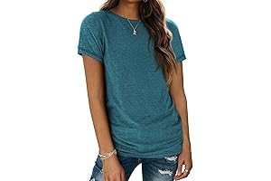 Oversized Tunic Tops for Leggings for Women Summer Short Sleeve Shirts Loose Fit Irregular Hem