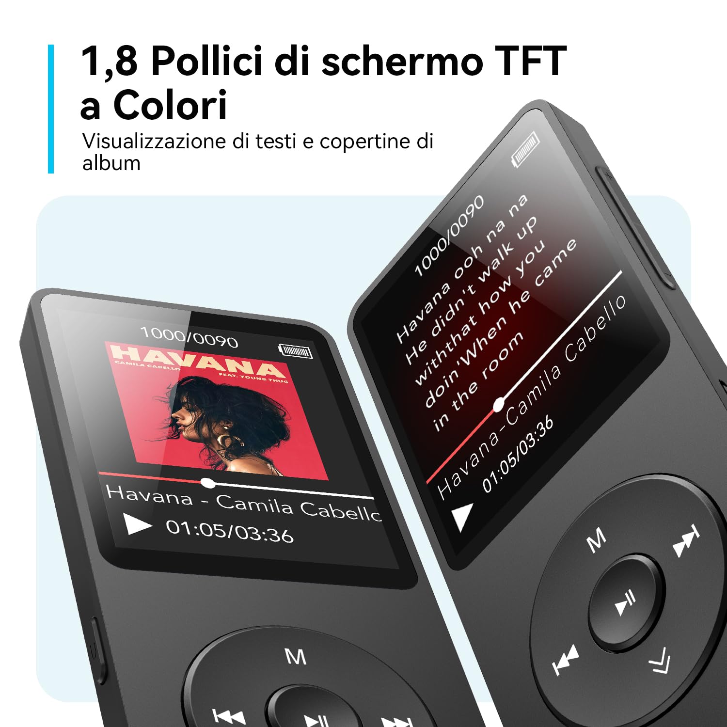 AGPTEK Lettore MP3 Bluetooth 5.3,16GB MP3 Player con Altoparlanti Integrati