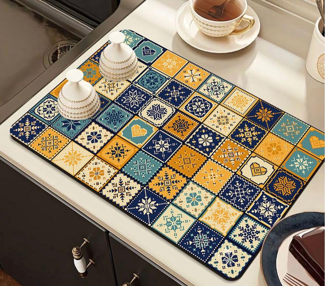 HomeCloud Dish Drying Mat - Non-Slip, Absorbent -12