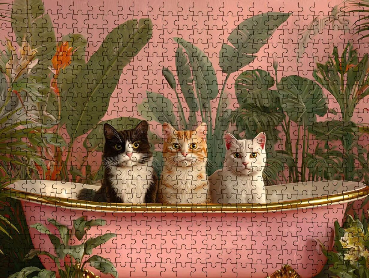 Puzzle per Adulti 4000, Vasca Da Bagno Gatto, Classico Puzzles LDYQS6-681