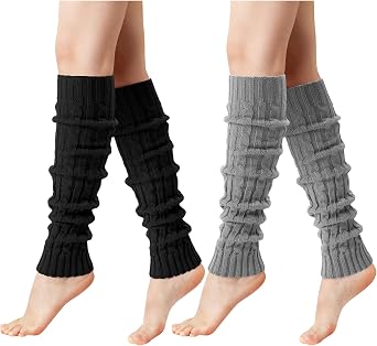 Pleneal Leg Warmers for Women - 1/2/3 Pairs Fashion Cable Knit Warm Leg Warmers 80s Accessories for Party Sports Yoga