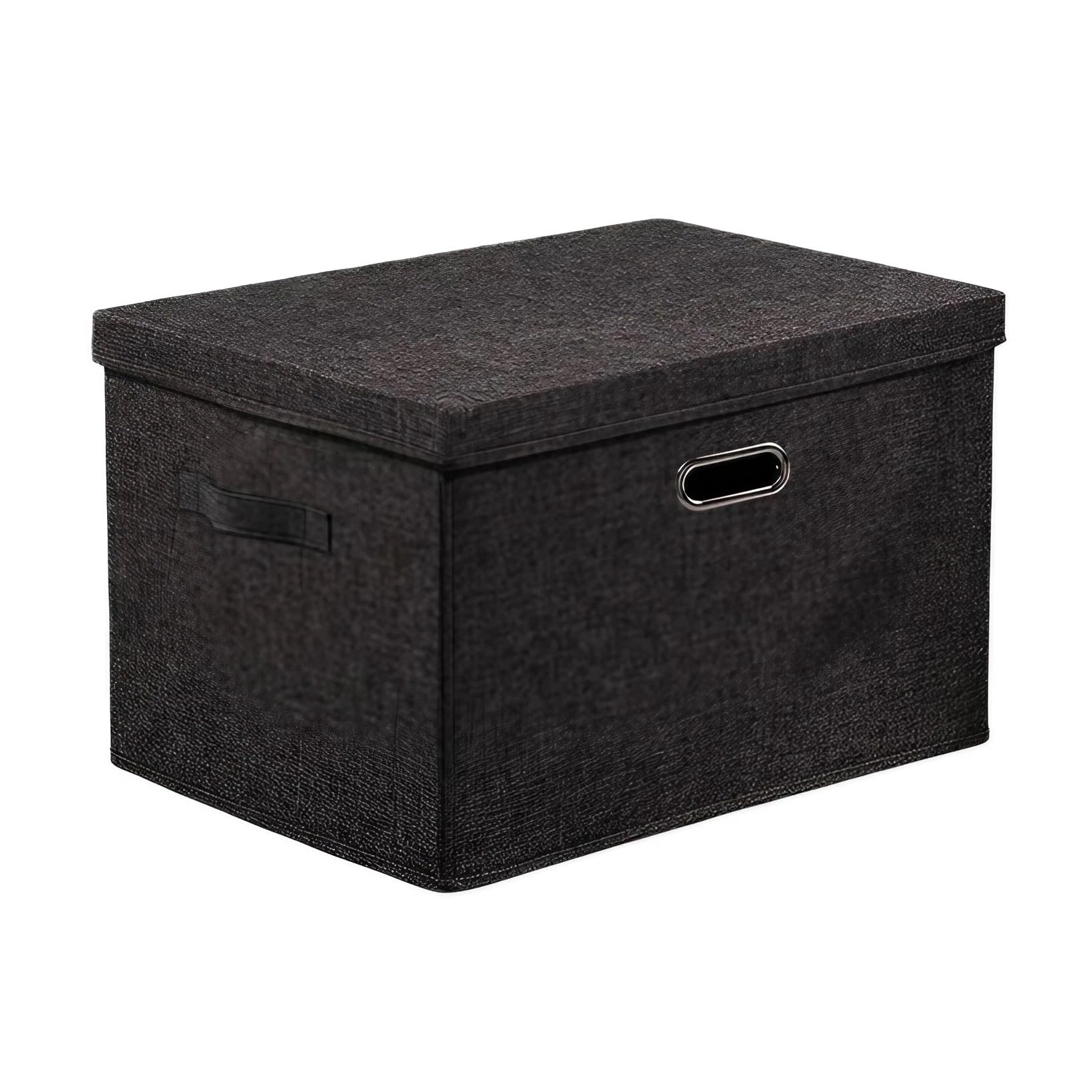 FTYEBDNC Large Clothes Storage with Lid, Collapsible Linen Cube Wardrobe Organiser/Black/44 * 29 * 30 cm