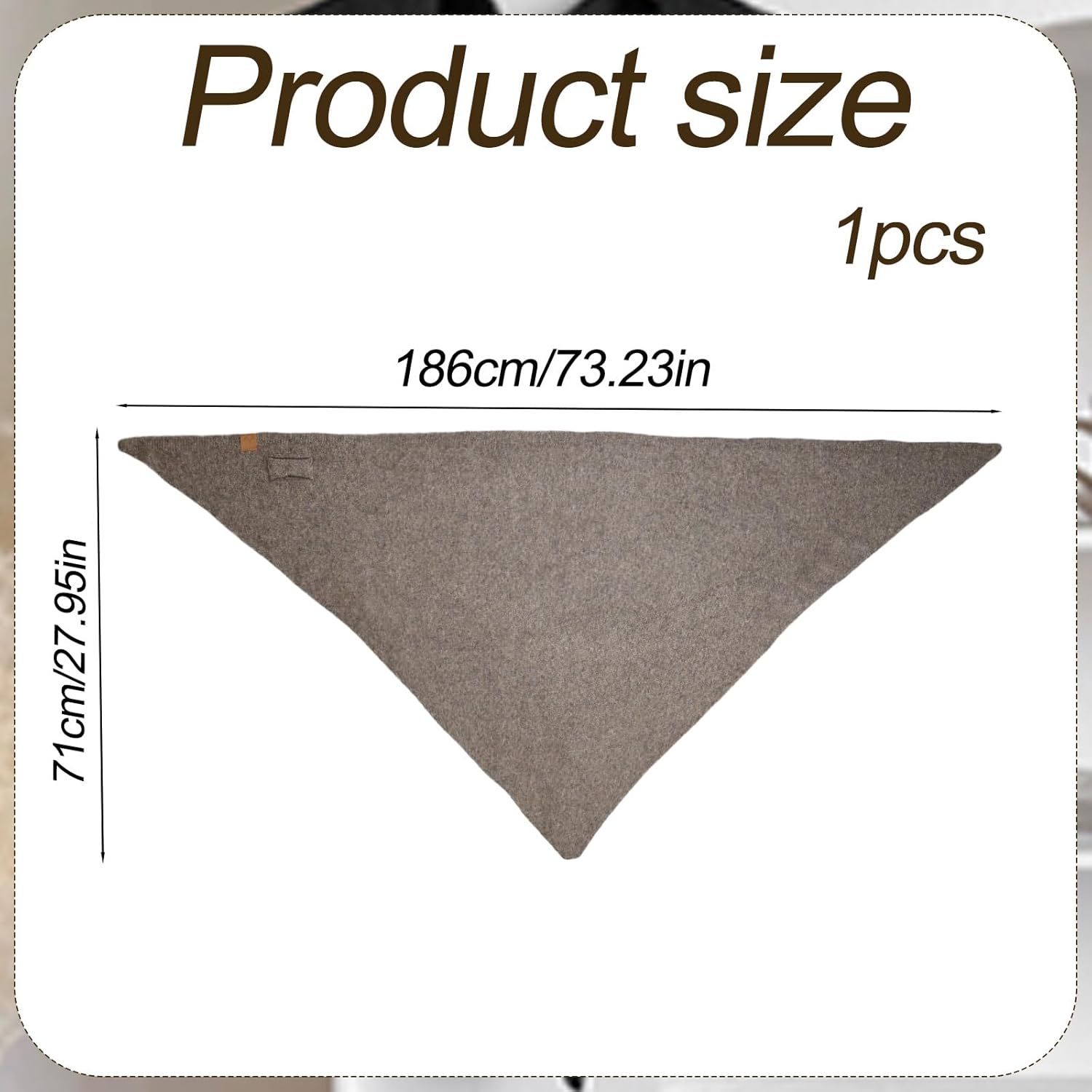 Pashmina Shawl Wraps for Women, Soft Wool Cashmere Shoulder Top Elegance Knitted Cardigan Cape Triangle Shawl Scarf (Khaki) - Image 2