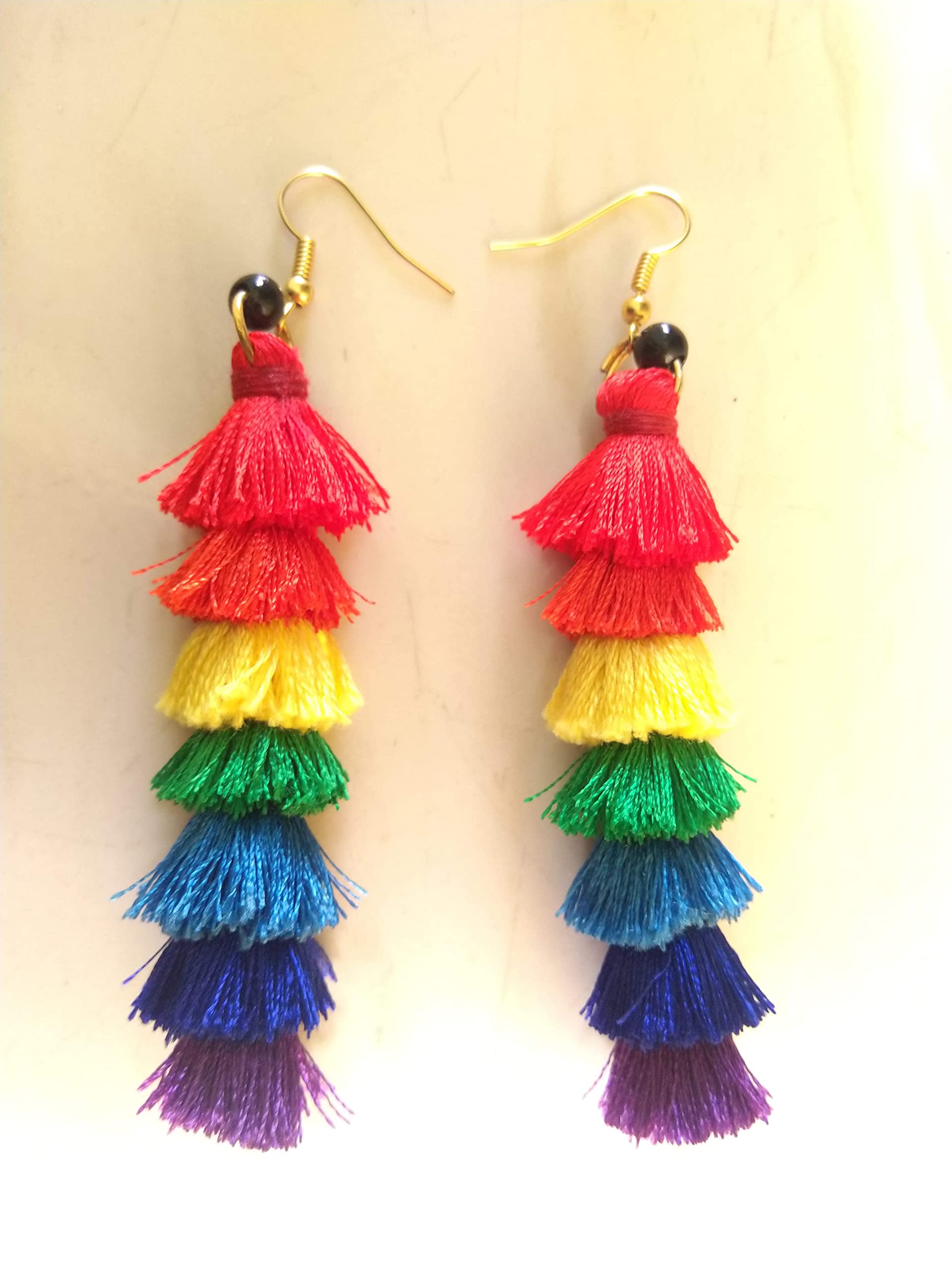 Aggregate more than 77 multicolor tassel earrings esthdonghoadian