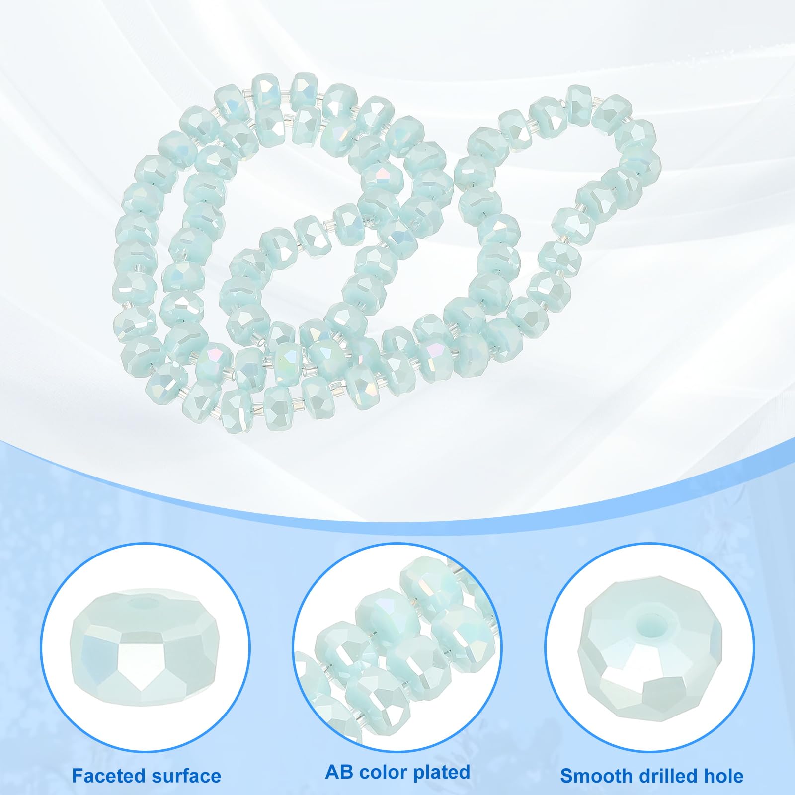 PATIKIL 75 Pcs 8mm OD 5mm Thick Crystal Glass Beads - Image 3