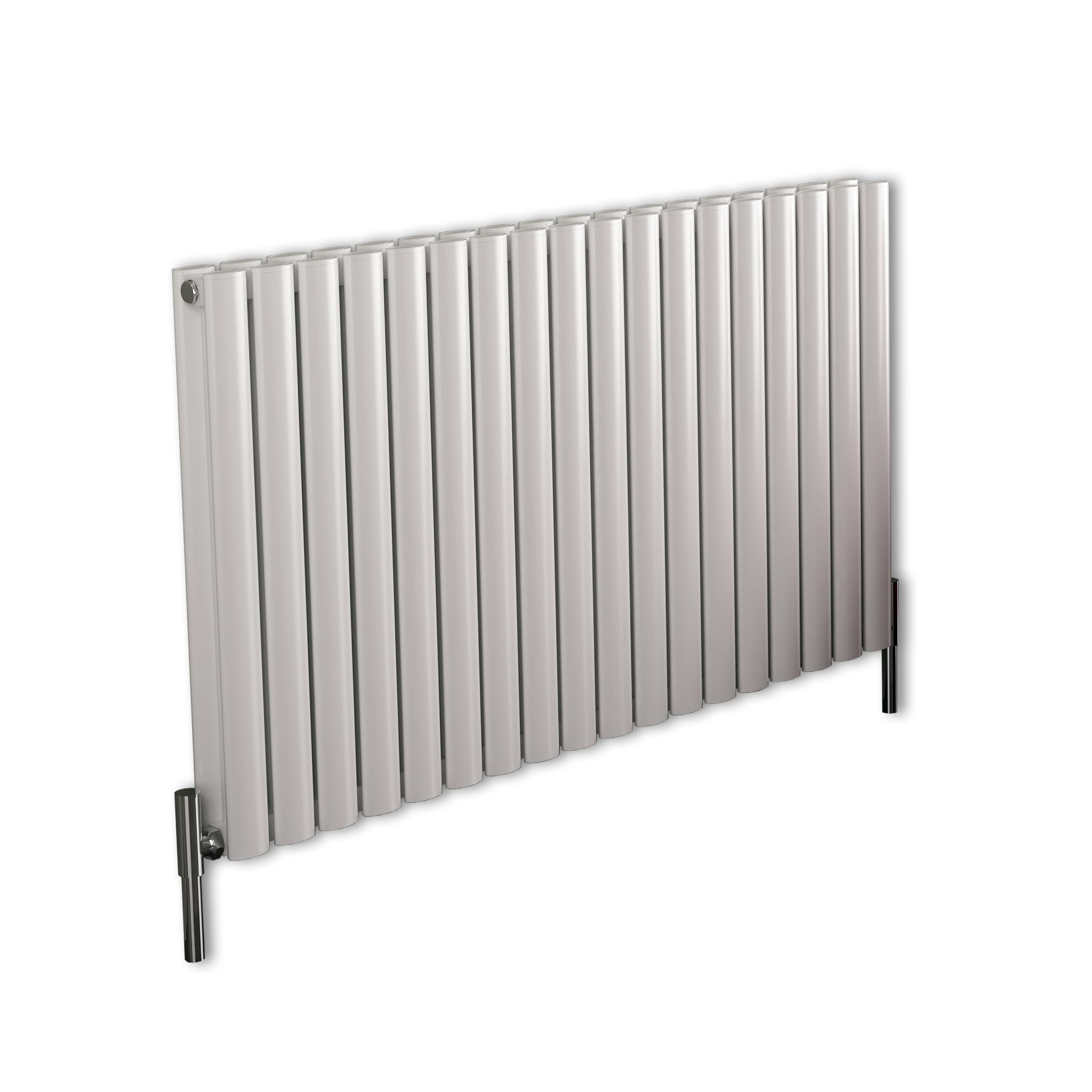MILANO White Horizontal Double Oval Panel Aluminium Radiator 600 x 1020mm