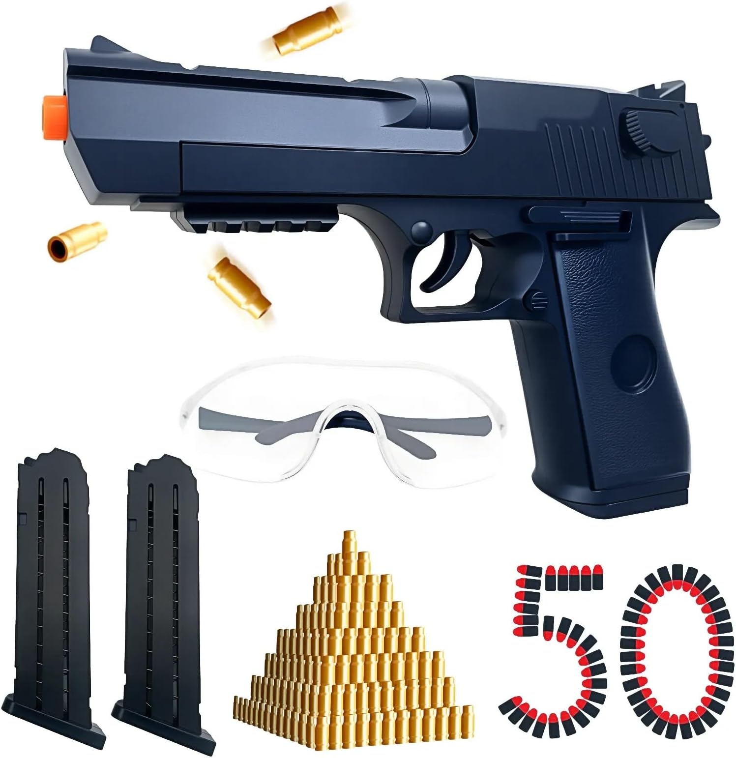 Shell-Ejecting Toy Gun Blaster - Toys for Ages 6+ Kids Teens Adults, Safe Foam Bullets with 32ft Range, ASTM-Certified & Goggles, Perfect Christmas Birthday Gift