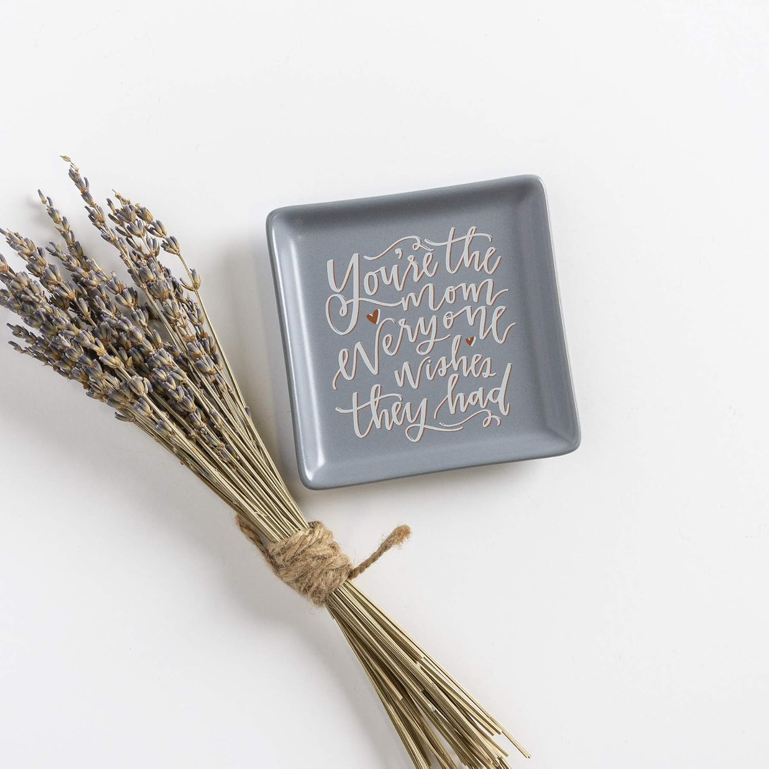Primitives by Kathy Trinket Tray, Stoneware, You're the Mom, 4.25 x 4.25-Inches - Image 3